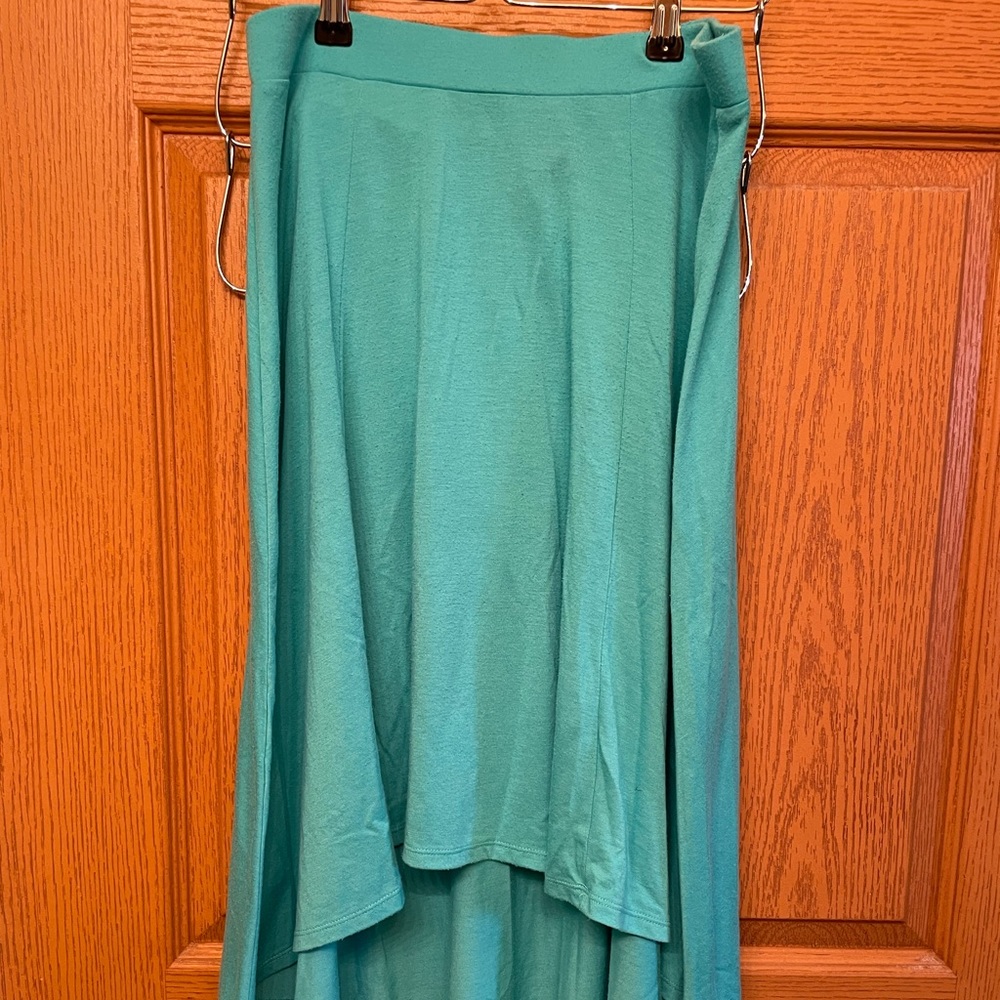 Faded Glory High Low Skirt. Teal.